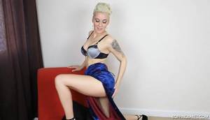 Ball Gown Striptease Porn - Elegant evening gown and satin underwear on a beauty
