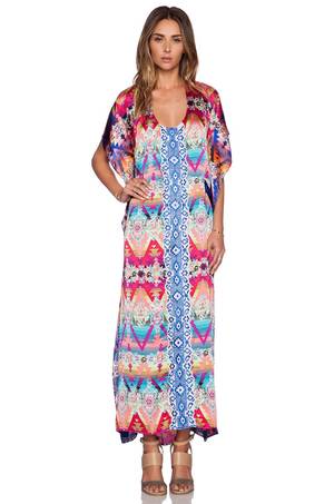 Kas Porn - KAS New York Kendra Caftan Maxi Dress in Multi | REVOLVE