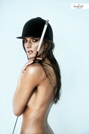 europe nudist sports - Model Kamila SzczawiÅ„ska donned a horse riding helmet for the shoot