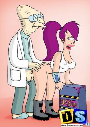 Futurama Professor Porn - Horny old Futurama professor bangs Leela from behind in doggy style.