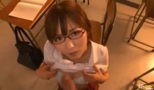 japanese glasses - Very Hot Japanese School Girl In Glasses Sucking A Dick Willingly - YOUX.XXX