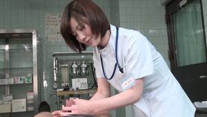 Doctor Handjob - Subtitled CFNM Japanese female doctor gives patient handjob