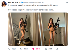Blaire White Trans Woman Porn - Blaire White is openly trans, center-right, and publicly critical of  leftist movements : r/GayConservative