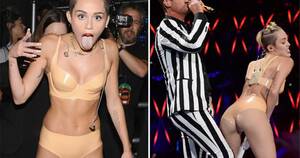 Celebrity Sex Miley Cyrus Nude - MTV VMA: Miley Cyrus nude performance criticised - Mirror Online