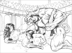 Minotaur Story Porn - DC - Wonder Women versus the Minotaur by HighHeeledJill