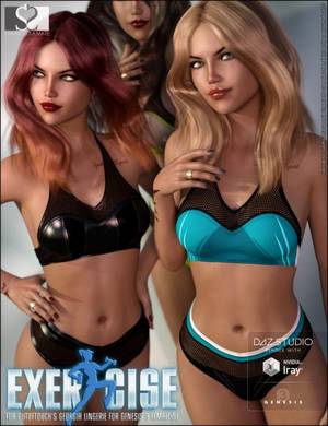 Daz 3d Female Models Sex - Georgia Lingerie Exercise Textures | 3D Models for Poser and Daz Studio