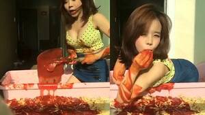 Girl Food Porn - South Korean woman mocks 'food porn' trend with bizarre video | Daily Mail  Online