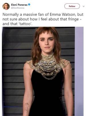 Emma Watson Shower Porn - Emma Watson's Tattoo Has A Spelling Mistake, And Her Response About It Was  Hilarious