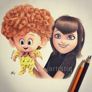 Hotel Transylvania 2 Dennis Porn - Mavis and Dennis from Hotel Transylvania 2! Drawn with colored pencils.  What was the