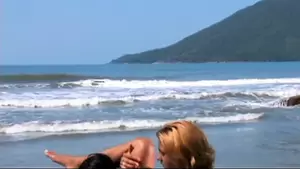 brazilian beach lesbians - Lesbian sex on the beach for Carol Sampaio and Ane Ferrari | xHamster