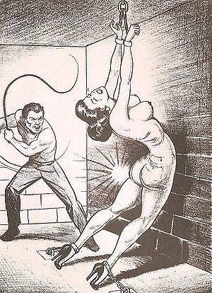 english spanking mags - Joe Shuster illustration for Nights of Horror (1953-54).