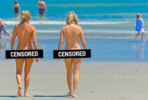 couple nudist beach butt - nude beach