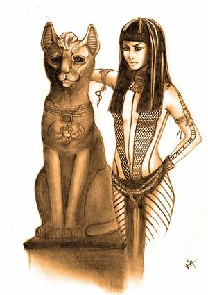 Egyptian Mummy Cartoon Porn - Egyptian Princess and The Egyptian Cat Goddess Bastet fan art from the  movie The Mummy.