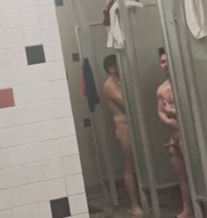 Locker Shower Porn - Stiffy in locker room showers! - SpyCamDude