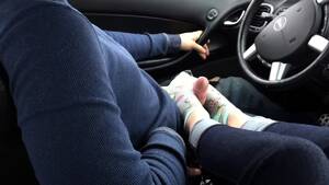 driving footjob - Amateur Girlfriend Delivers A Marvelous Footjob In The Car Video at Porn Lib