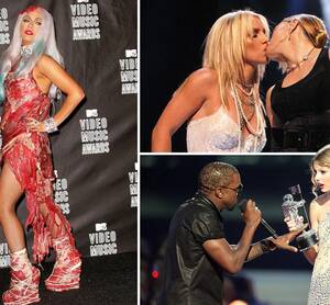 Ariana Grande Porn Taylor Swift Nude - Inside iconic VMA moments including Lady Gaga's meat dress, Kanye West's  dig at Taylor Swift and Rose McGowan 'naked' | The Irish Sun