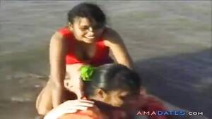 indian guy and girls - 2 Indian girls with white guy in beach have fun bl - Pornjam.com
