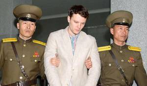 North Korea Death Porn - Otto Warmbier in custody in Pyongyang, North Korea, March 16, 2016.