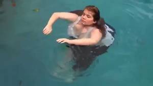 chubby water sex - cute fat chubby girl swimming