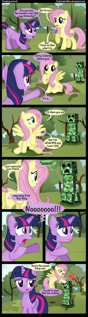 Flutershy Anf Mlp Celestia Porn Comic - Creeping around. by *Coltsteelstallion on deviantART I love this! it is mlp  and minecraft