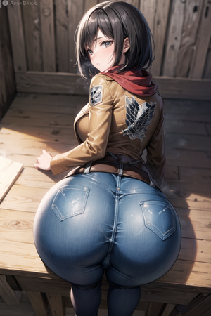 Anime Jeans Porn - Rule 34 - ai generated ass ass focus attack on titan bent over blush brown  eyes brown hair cameltoe denim female from behind huge ass jacket jeans  leaning leaning forward looking at