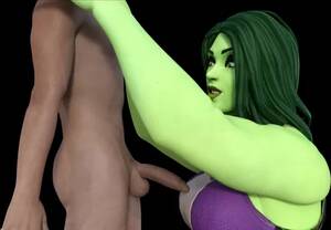 Hulk Blowjob - She Hulk shows tiny little man what she really wants