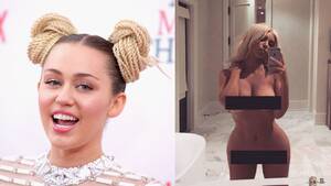 Celebrities Fucking Miley Cyrus - Miley Cyrus on Kim Kardashian's Nude Selfie - Focus on International  Women's Day Instead