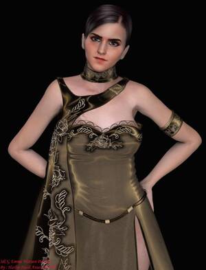 Emma Watson 3d Porn - EMMA WATSON IN SATIN GOWN 3DCG PORTRAIT POSER by mandala