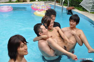 japan nudist girls pool - Japanese girls enjoy in some sexy pool party