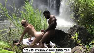 hawaiian couple fucking - Passionate Outdoor Blowjob and Sneaky Sex in Hawaiian Waterfall Paradise -  Interracial.com