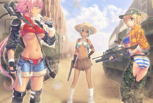 Anime Weapon Porn - Wallpaper anime, gun, blonde, hot desktop wallpaper - Fantasy Girls - ID:  13078 - ftopx.com