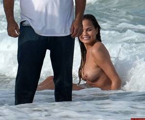 kristen topless beach boobs - 