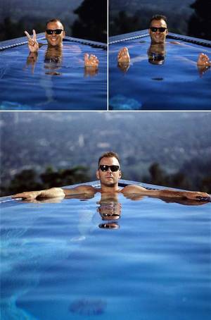 Bruce Willis Fucking Himself - Bruce Willis in a swimming pool