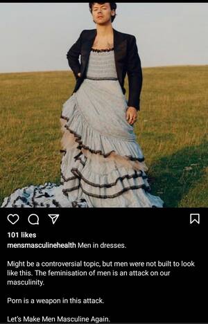 Man Dressed Porn - What's the big deal about men wearing dresses? (Instagram post) :  r/AreTheStraightsOK