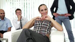 boss gangbang - Czech Lady Boss was enjoys rough bukkake gangbang with her workers right in  office