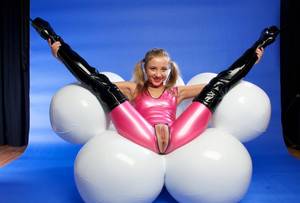 Latex Catsuit Pussy - betty, blonde, young, model, posing, sitting, chair, latex,