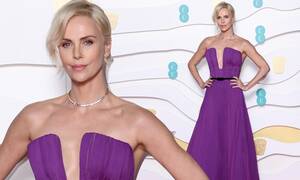 Charlize Theron Fucking - BAFTAs 2020: Nominee Charlize Theron in plunging purple gown | Daily Mail  Online