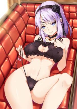 hentai tight - Hentai pic of Shidare Hotaru in a revealing, tight black bra as she lays  back