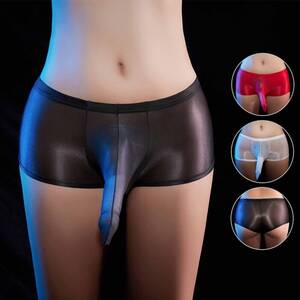 Men In Panties - Men Underpants Long Sheath Low Rise Panties Porn Pouch Sheer Solid Color |  eBay