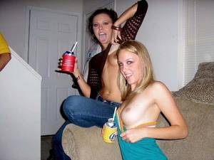 drunk boobs party - Drunk and easy young party girls get their tits and pussies out to have  sexual fun