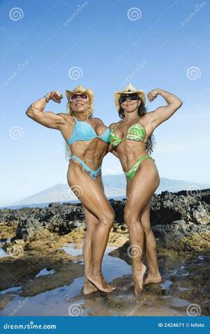 beach girls topless pageant - Women Bodybuilders at Beach. Stock Image - Image of eyewear, bodybuilding:  2424671