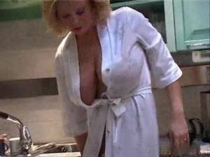 Mom Teasing Porn - Mother in her kitchen teasing big tits