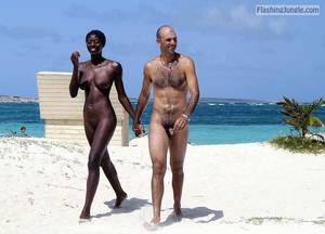 ebony voyeur pussy - African ebony girl and white guy naked walk