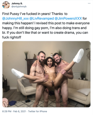 Bisex Male Porn Stars - Gay Porn Star Johnny B. Set To Make Bisexual Porn Debut: â€œFirst Pussy I've  Fucked In Years!â€ | STR8UPGAYPORN