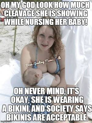 huge lactating breasts captions - Breastfeeding in a Bikini.