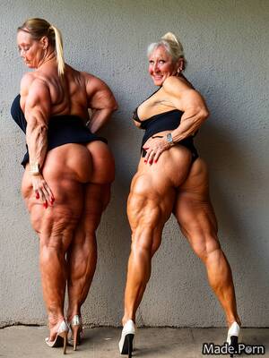 female bodybuilder ass - Porn image of 80 big ass muscular bodybuilder fairer skin pigtails photo  created by AI