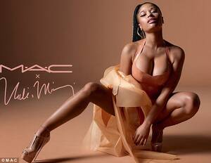 Nicki Minaj Porn Feet - Nicki Minaj poses for MAC new nude lip color | Daily Mail Online