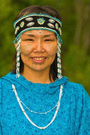 Alaskan Native Porn - Yupik woman in native costume at the Alaska Native Heritage Center,  Anchorage, Alaska