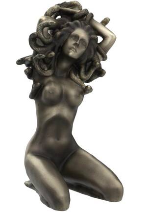 Medusa Statue Porn - Amazon.com: Ebros Greek Mythology Kneeling Nude Goddess Medusa with Snake  Hair Statue 6\