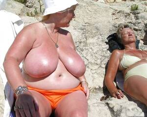 Fat Granny Beach Porn - Big Granny Tits on the Beach - 82 photos